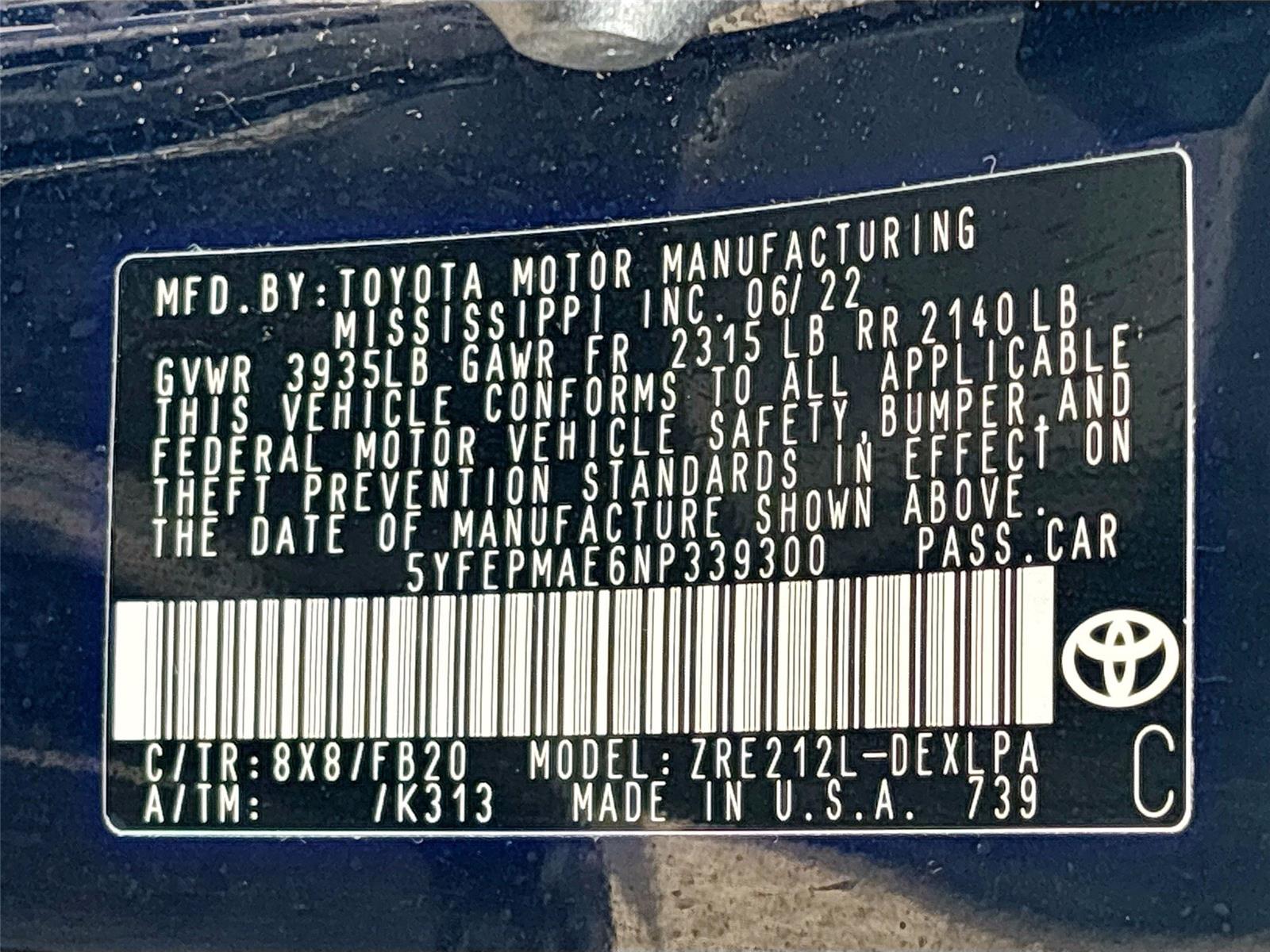 2022 Toyota Corolla LE