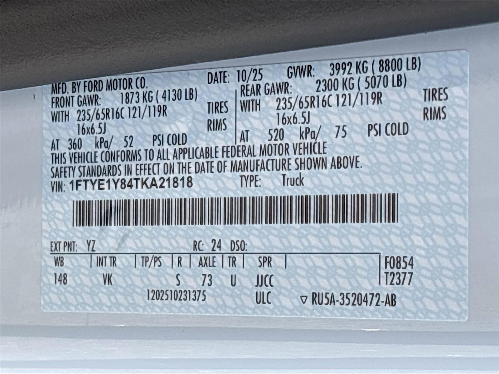 2026 Ford Transit Cargo Van