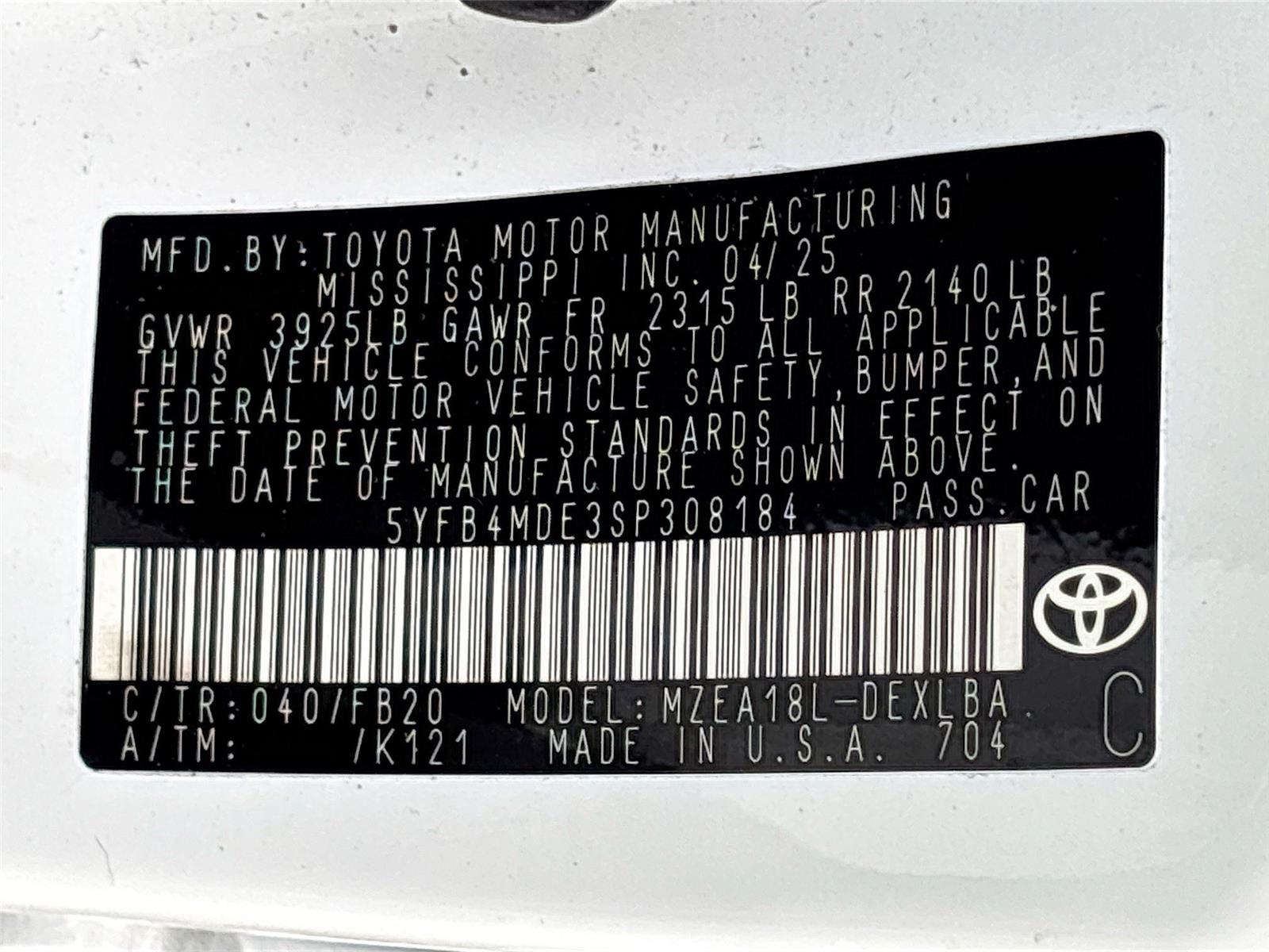 2025 Toyota Corolla LE