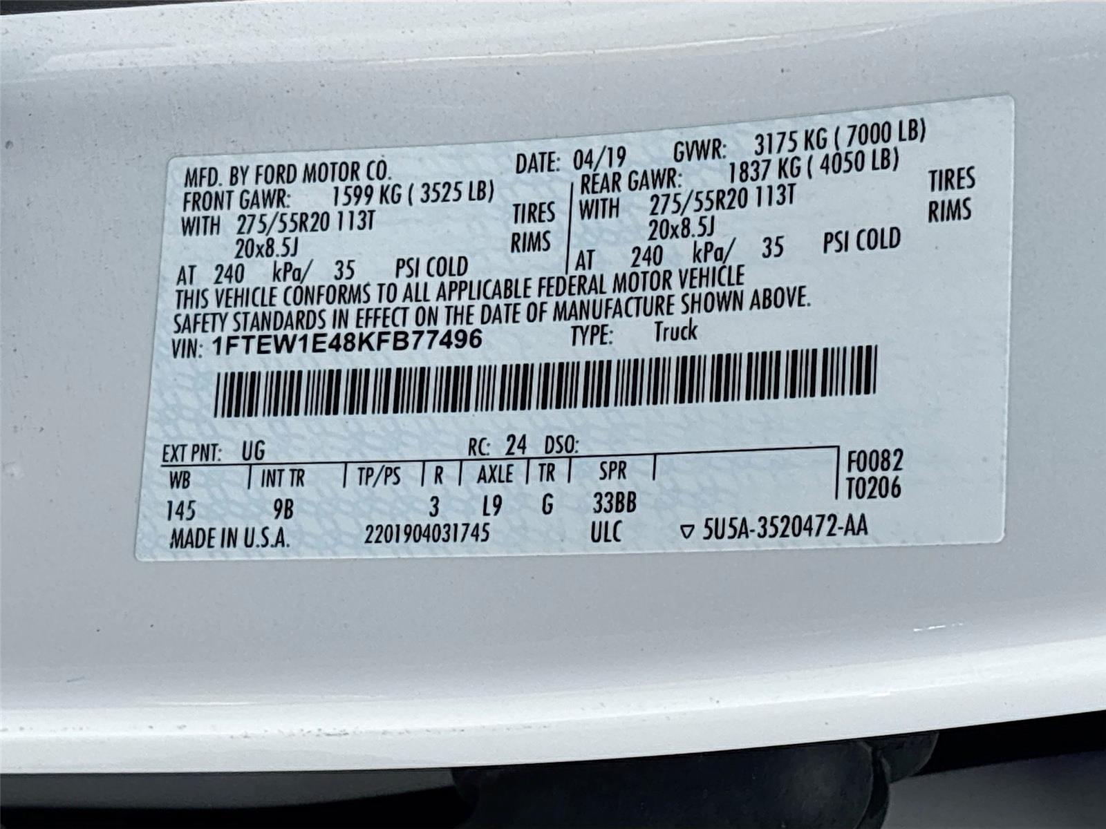 2019 Ford F-150 Platinum
