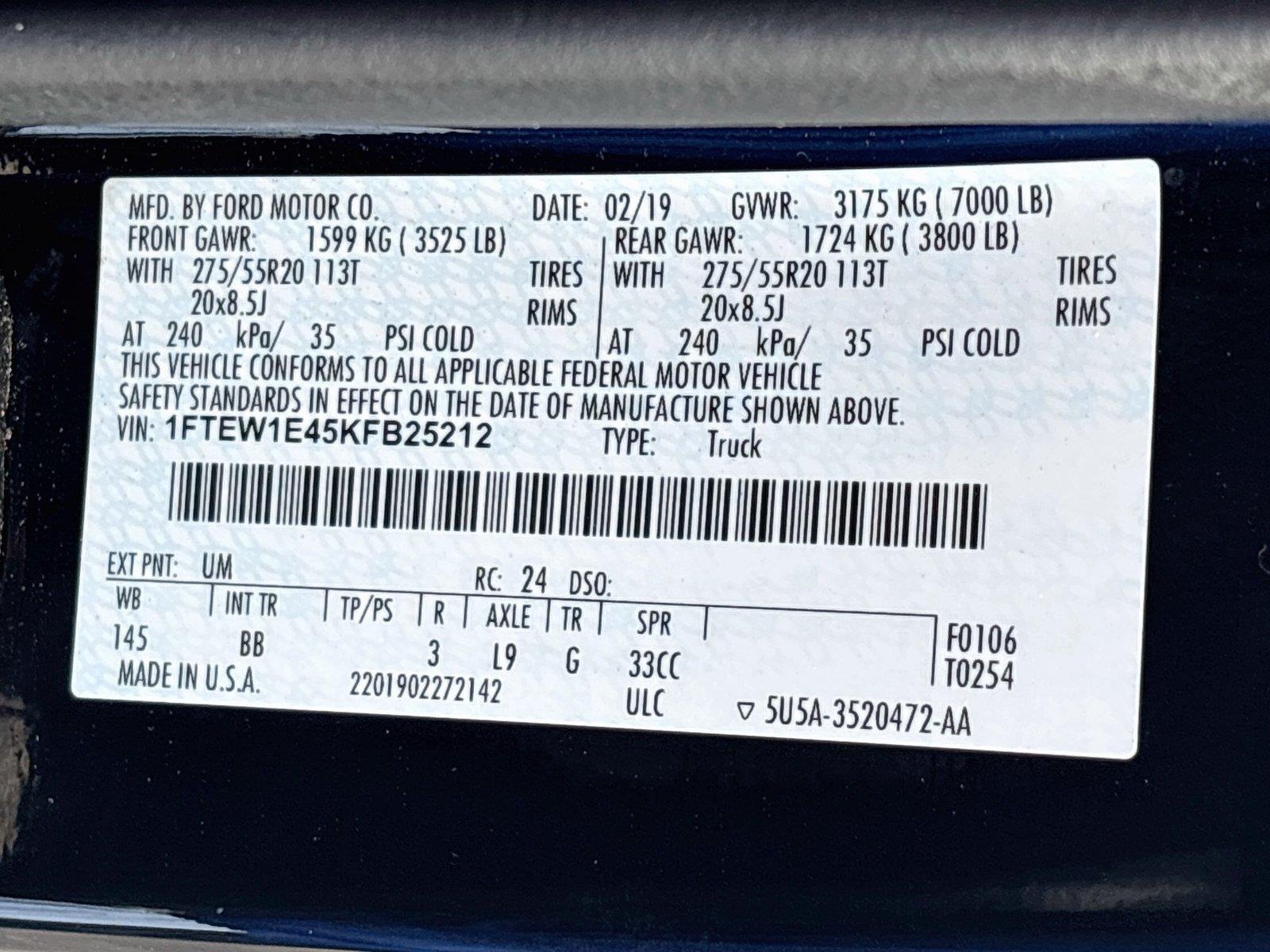 2019 Ford F-150 Platinum