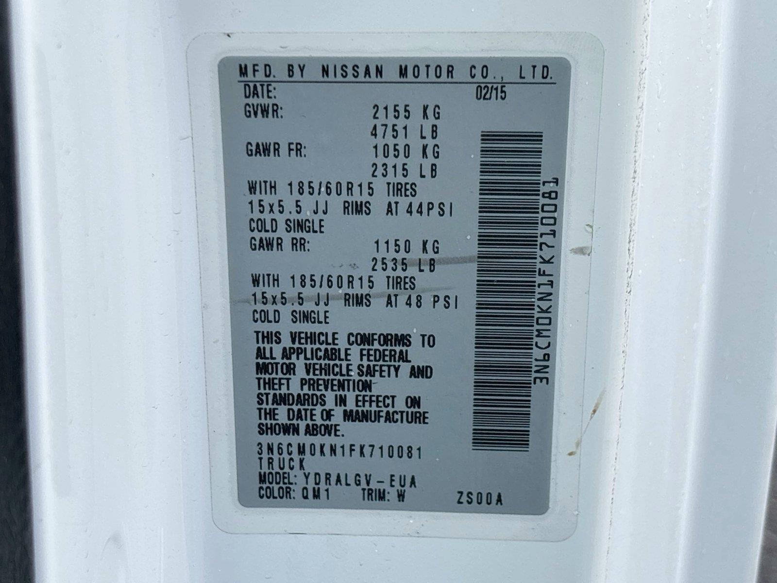 2015 Nissan NV200 SV