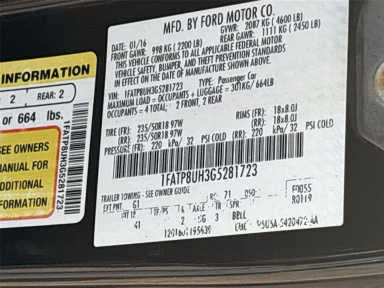 2016 Ford Mustang EcoBoost Premium
