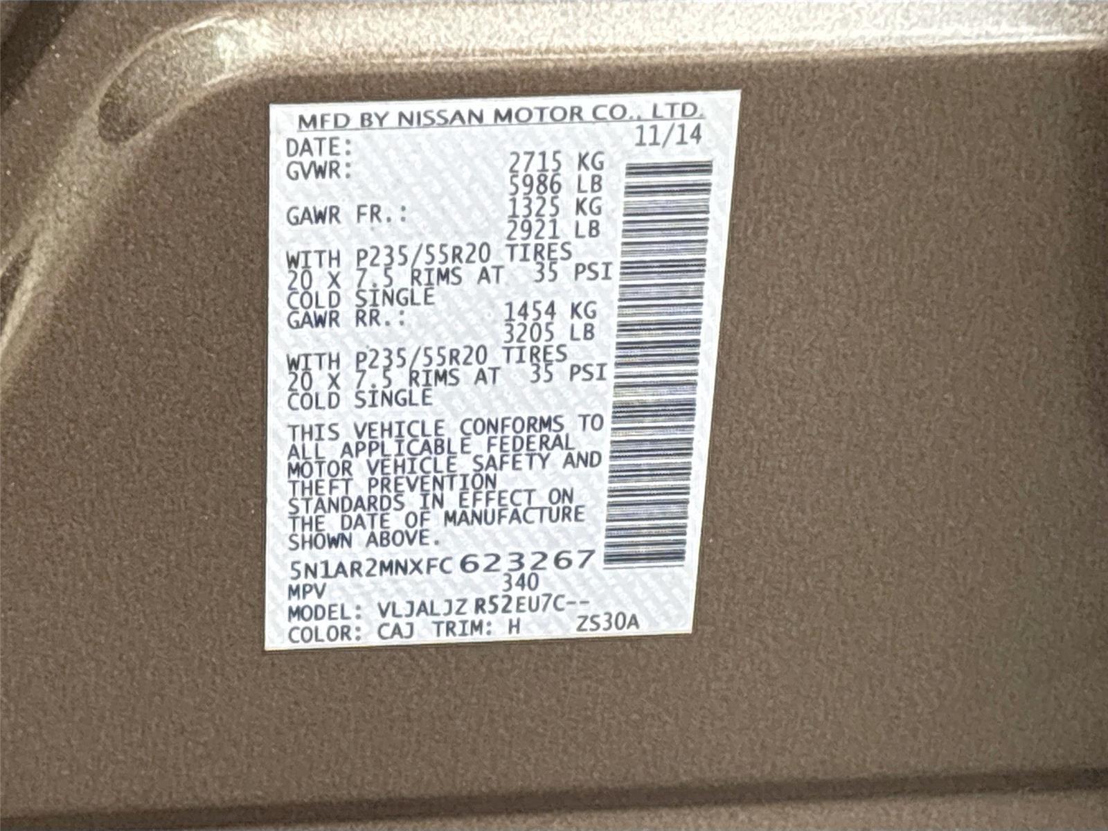 2015 Nissan Pathfinder Platinum