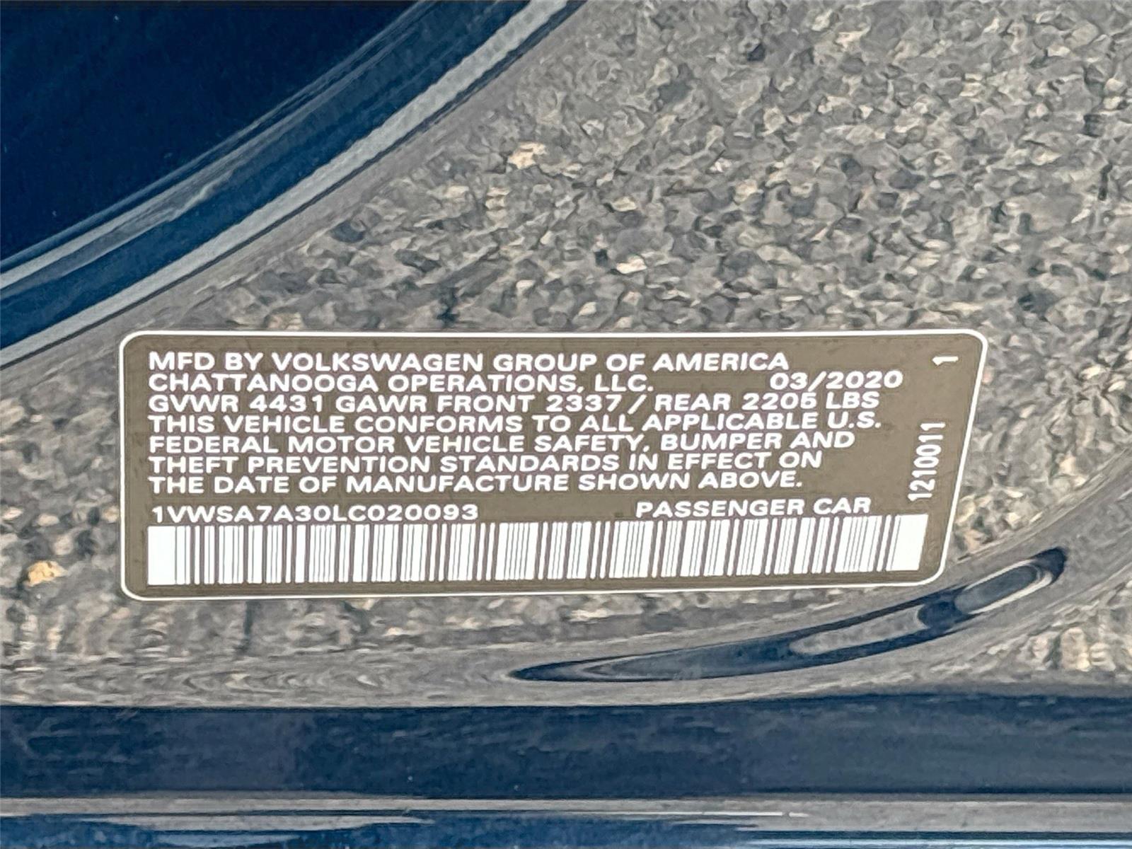 2020 Volkswagen Passat 2.0T SE