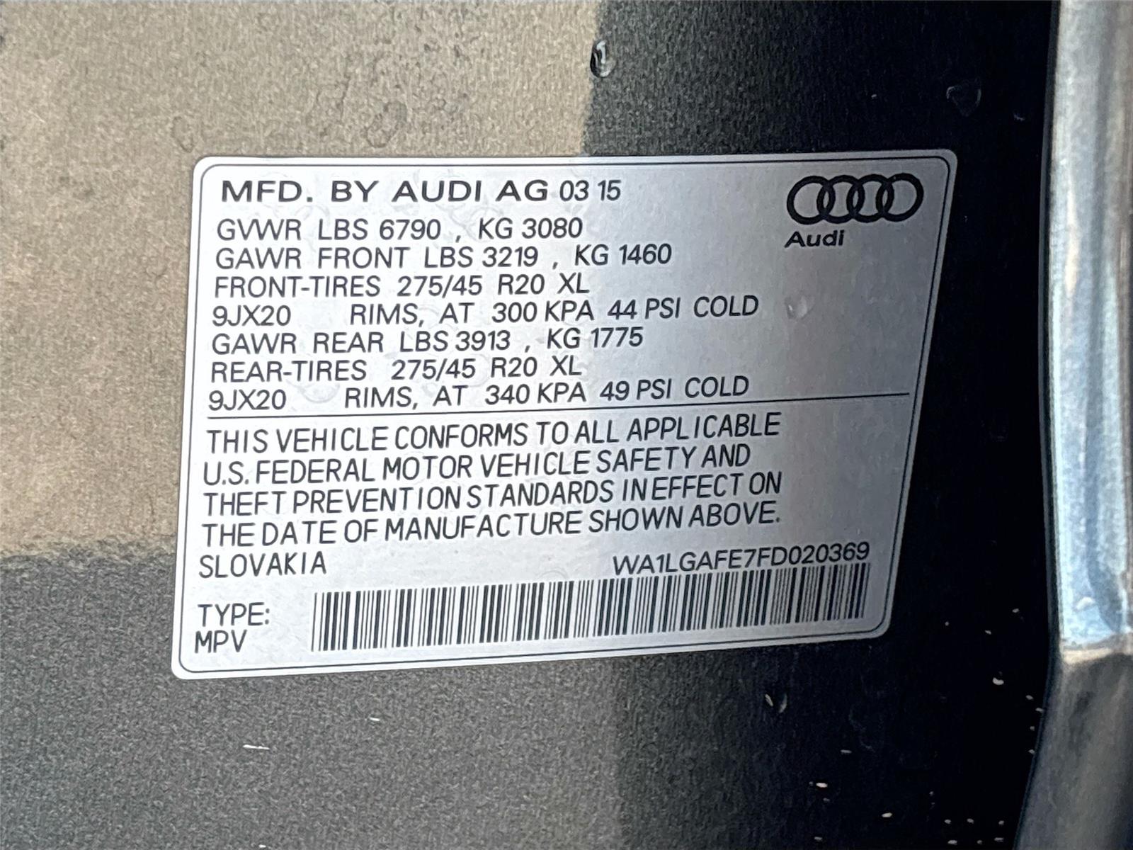 2015 Audi Q7 3.0T Premium Plus