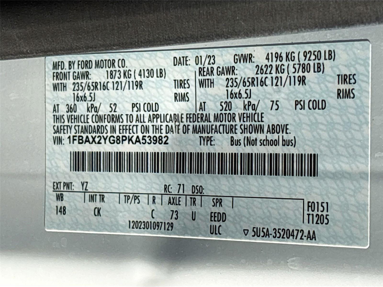 2023 FORD TRANSIT T-350