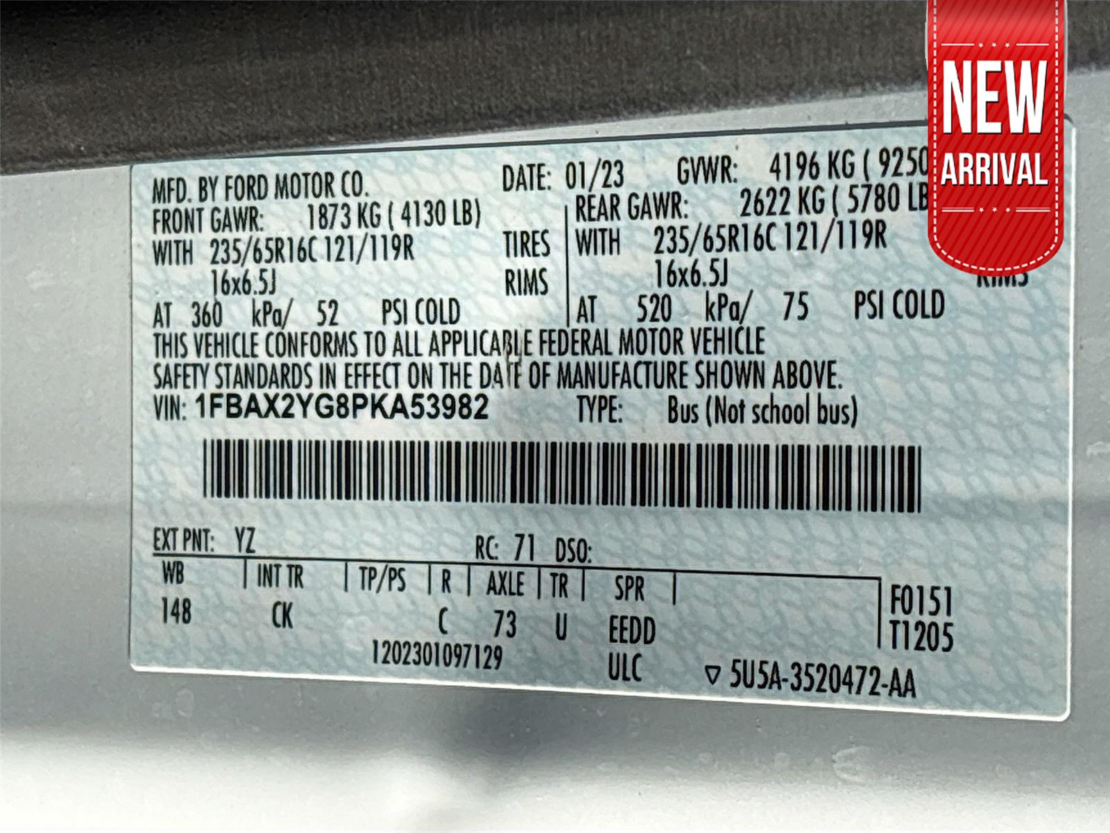 2023 FORD TRANSIT T-350