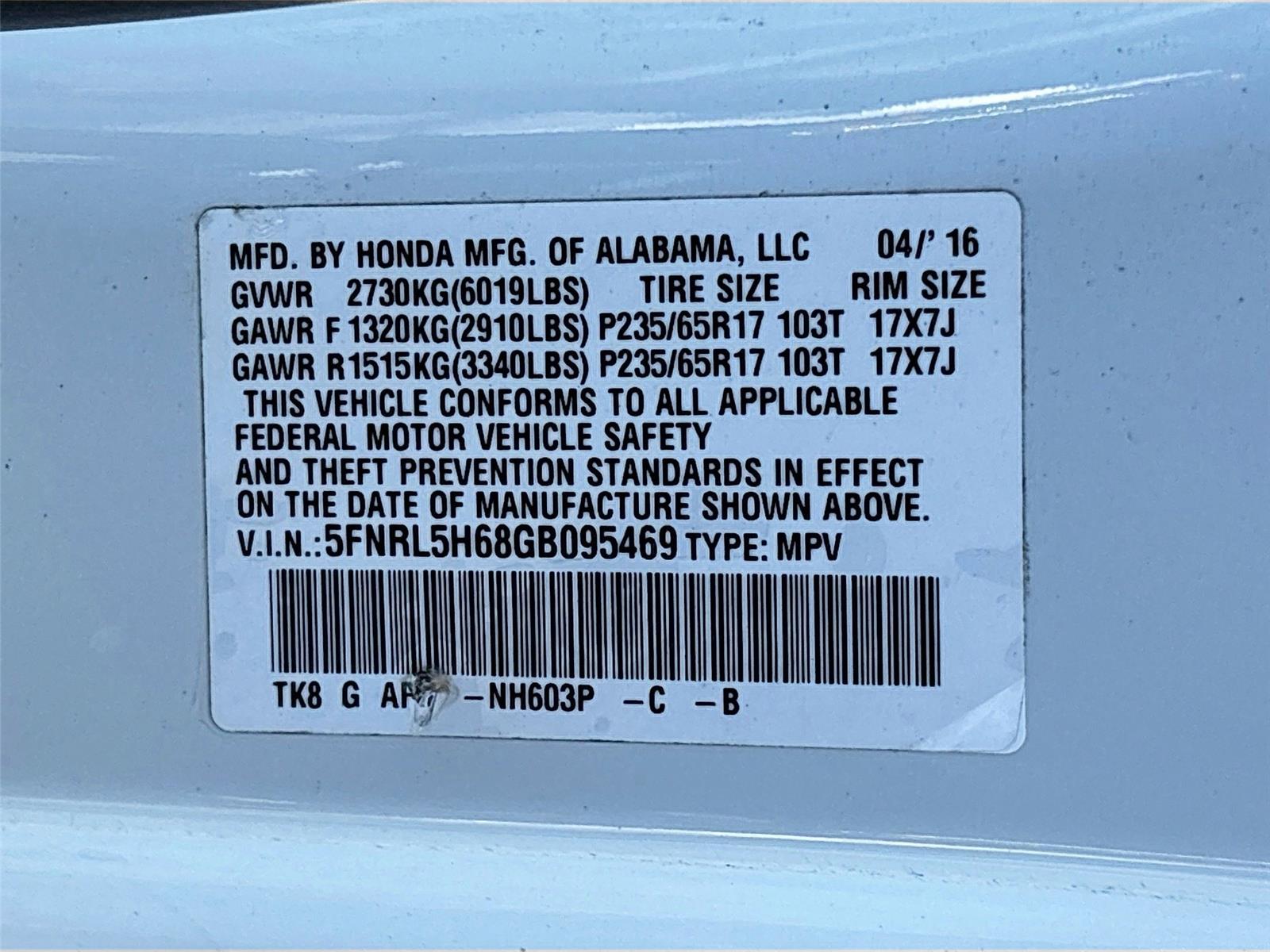 2016 Honda Odyssey EX-L