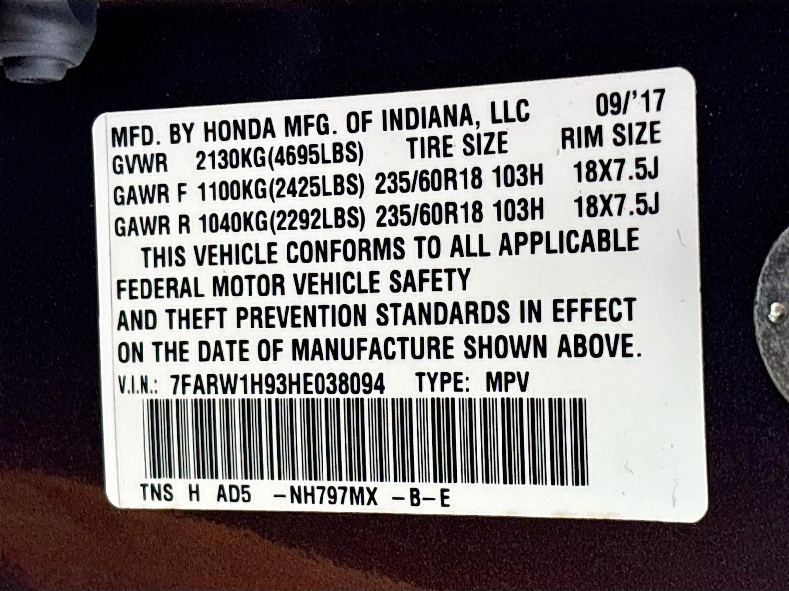 2017 Honda CR-V Touring