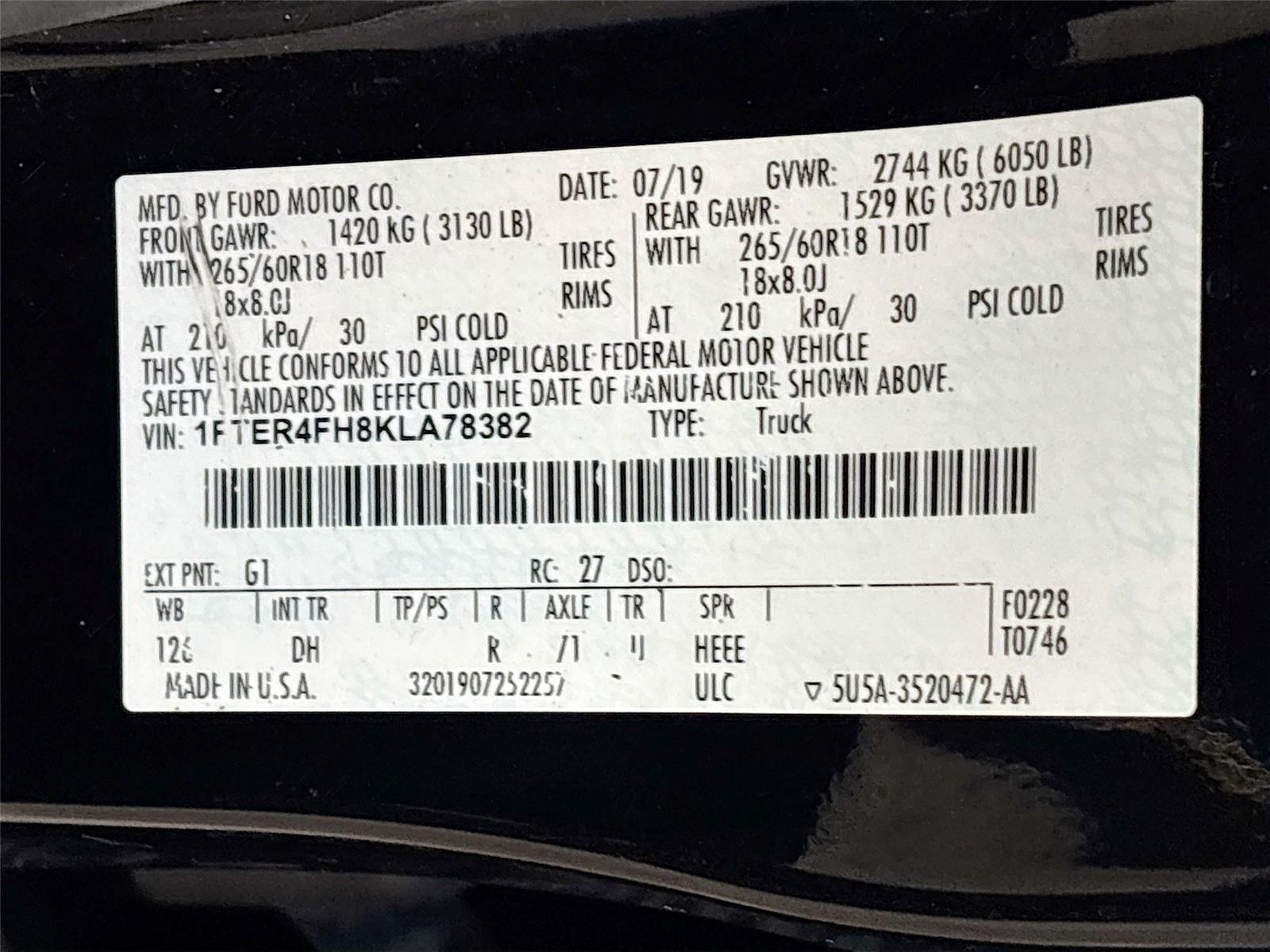 2019 Ford Ranger LARIAT