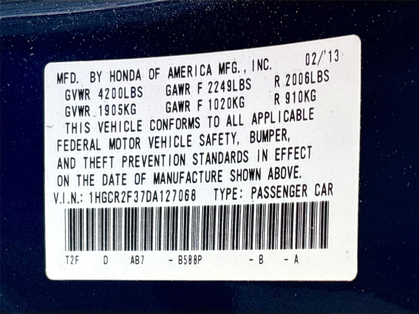 2013 Honda Accord Sdn LX