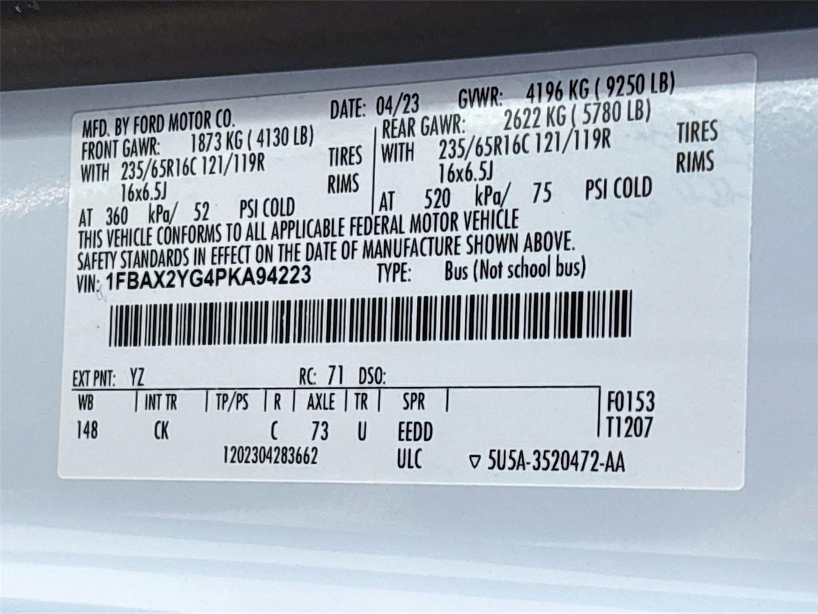 2023 Ford Transit 350 XLT