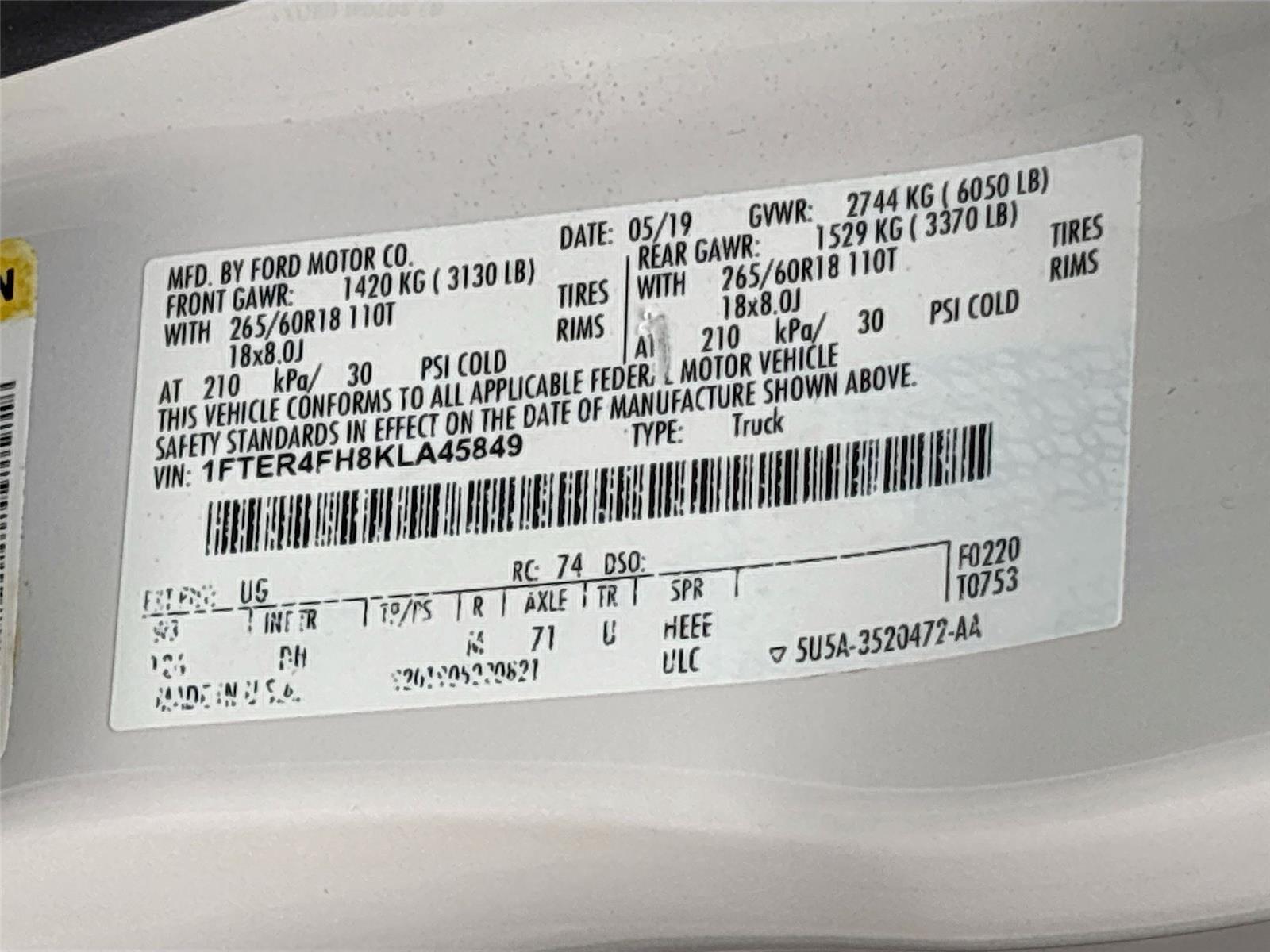 2019 Ford Ranger LARIAT