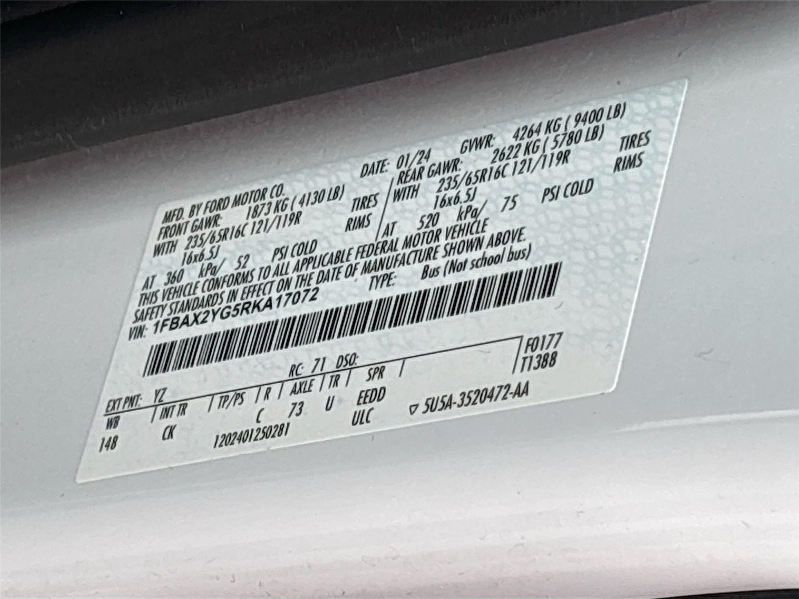 2024 Ford Transit 350 XLT