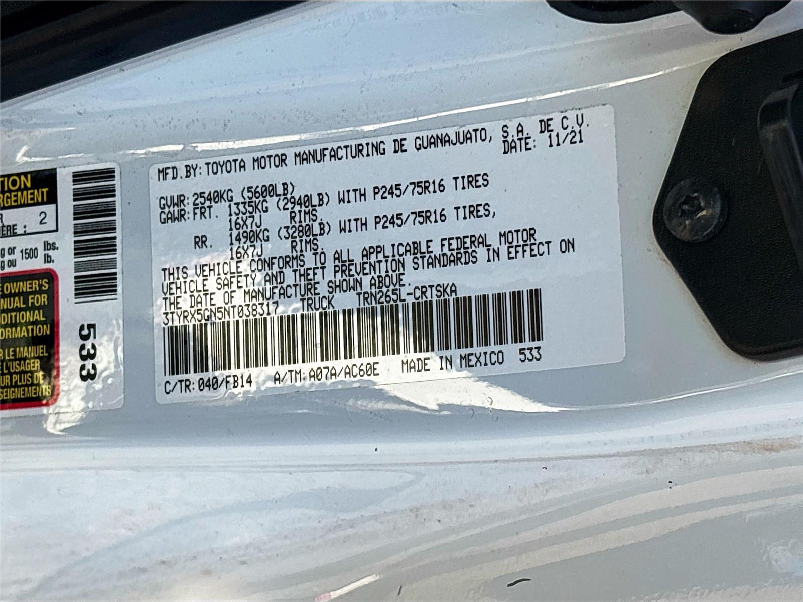 2022 Toyota Tacoma SR5