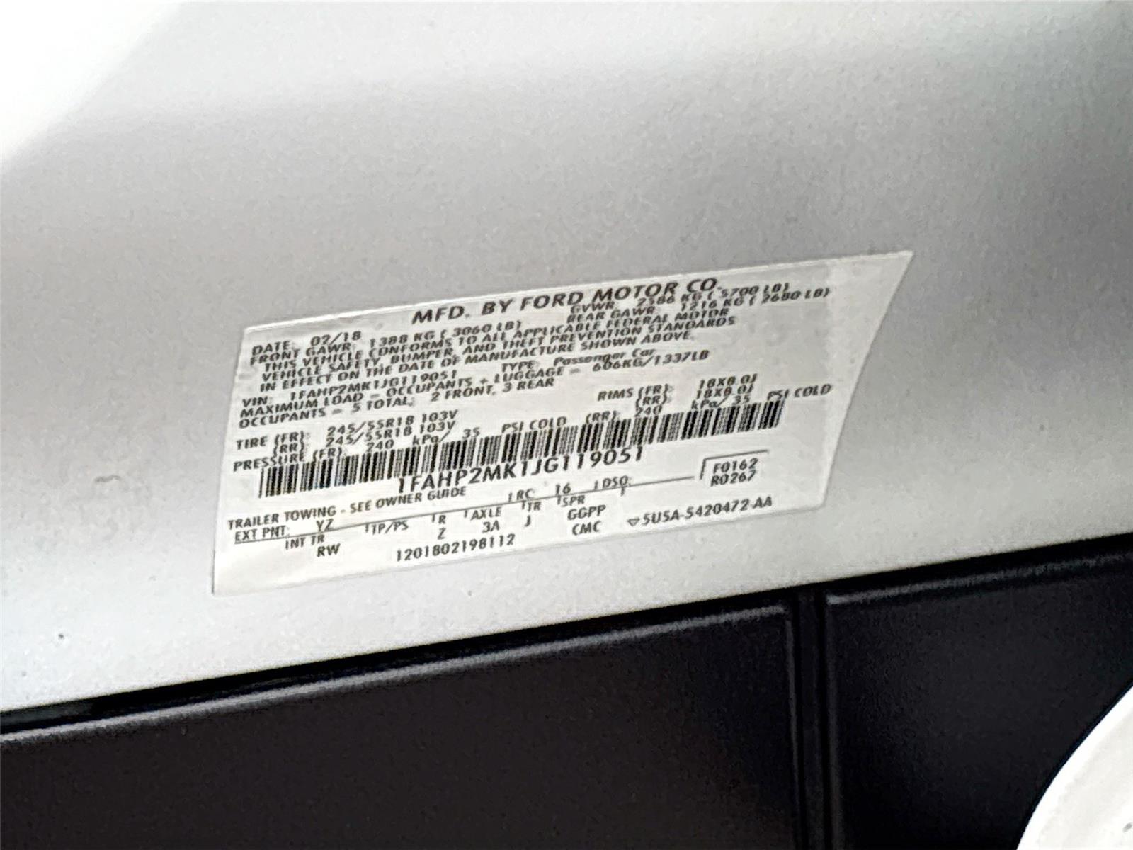 2018 Ford Police Interceptor Sedan