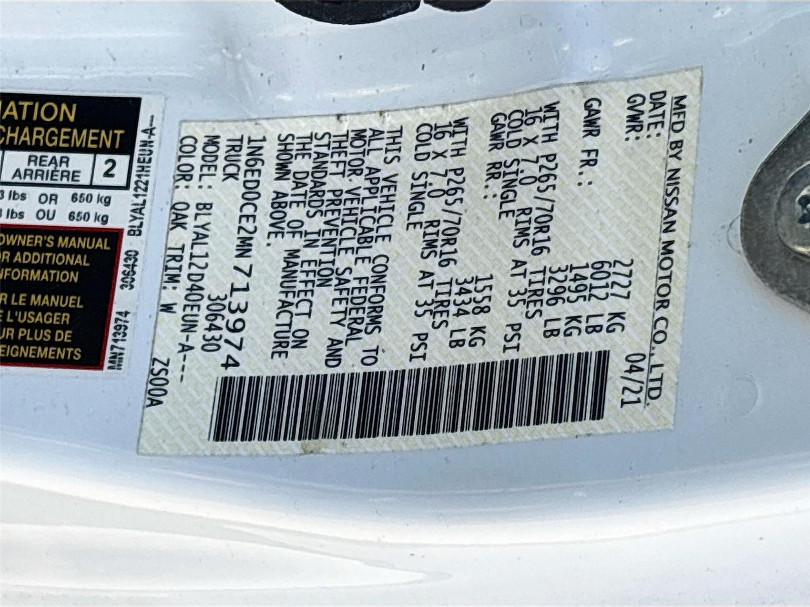 2021 Nissan Frontier S