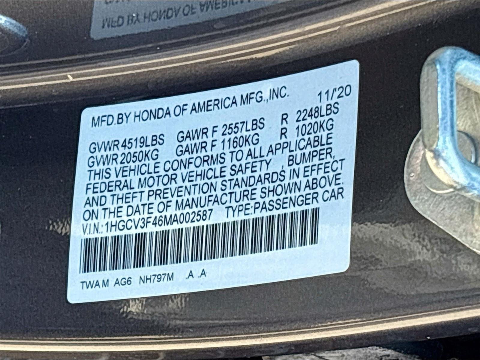 2021 Honda Accord Hybrid EX
