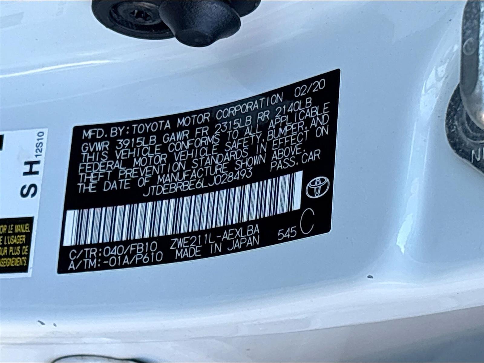 2020 Toyota Corolla Hybrid LE