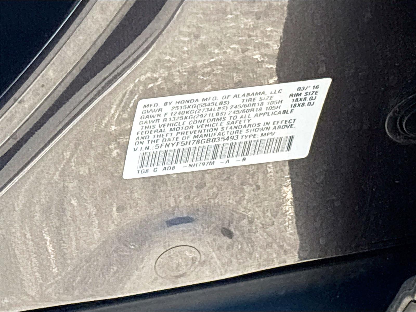 2016 Honda Pilot EX-L