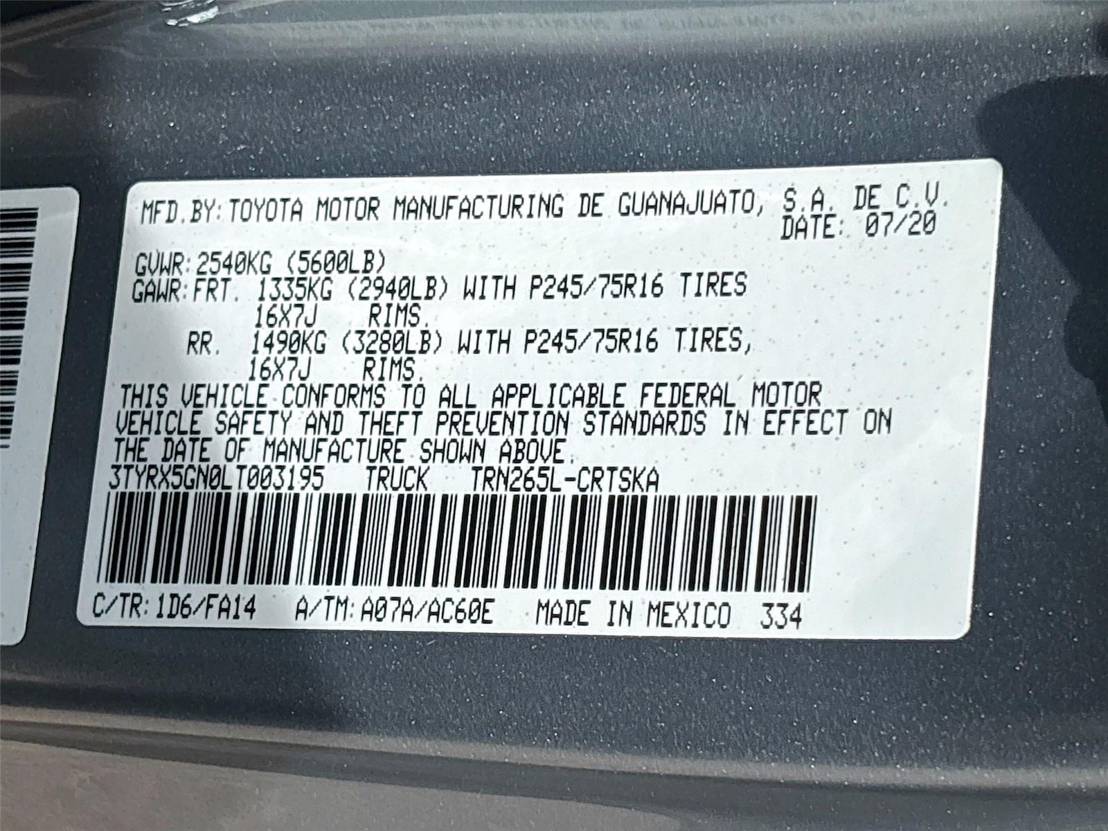 2020 Toyota Tacoma SR