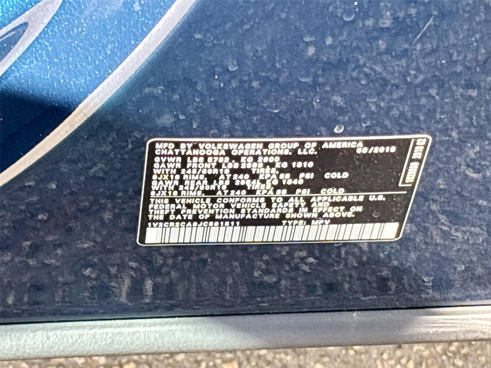 2018 Volkswagen Atlas 3.6L V6 SE