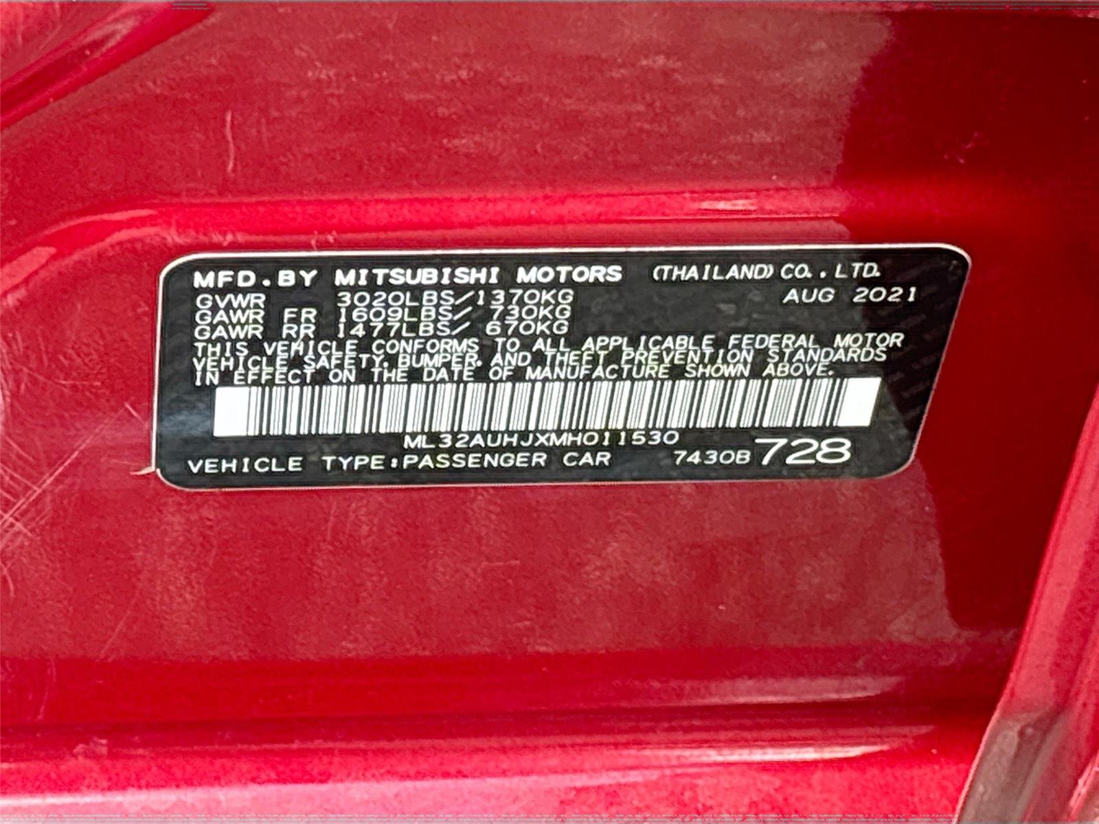 2021 Mitsubishi Mirage ES