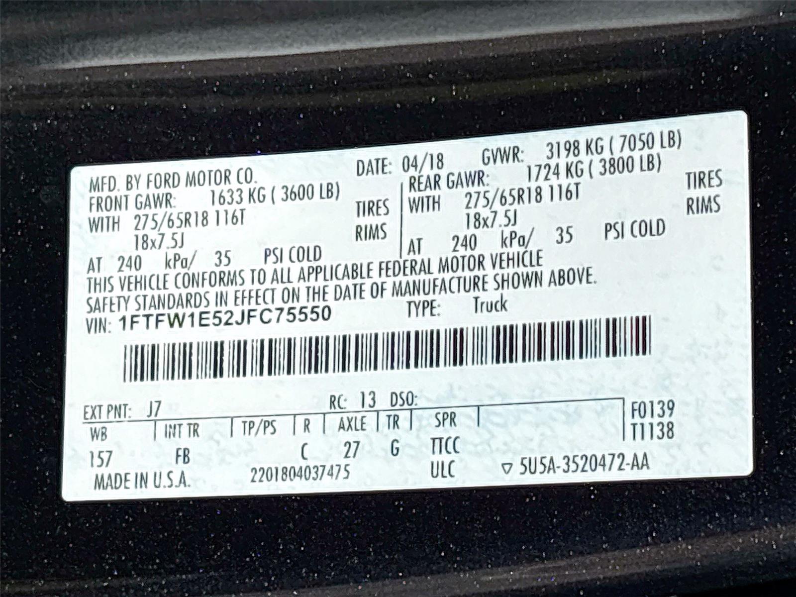 2018 Ford F-150 XLT
