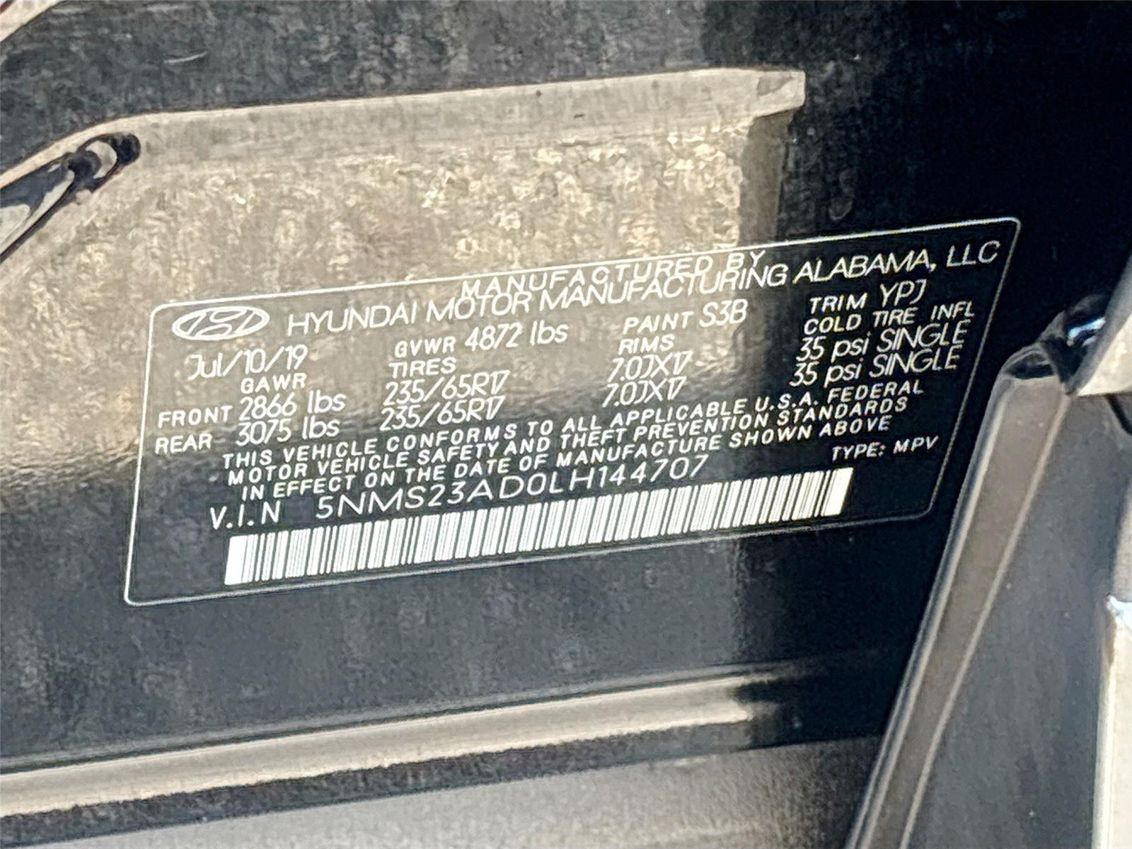 2020 Hyundai Santa Fe SE
