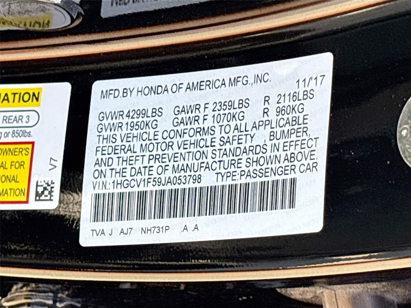 2018 Honda Accord Sedan EX-L 1.5T