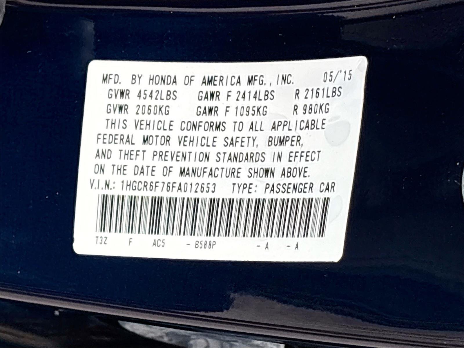 2015 Honda Accord Hybrid Touring
