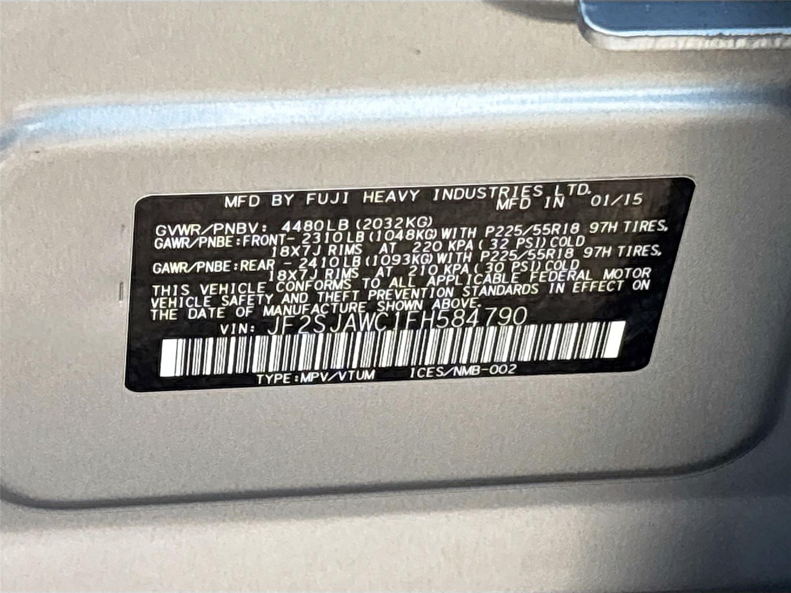 2015 Subaru Forester 2.5i Touring
