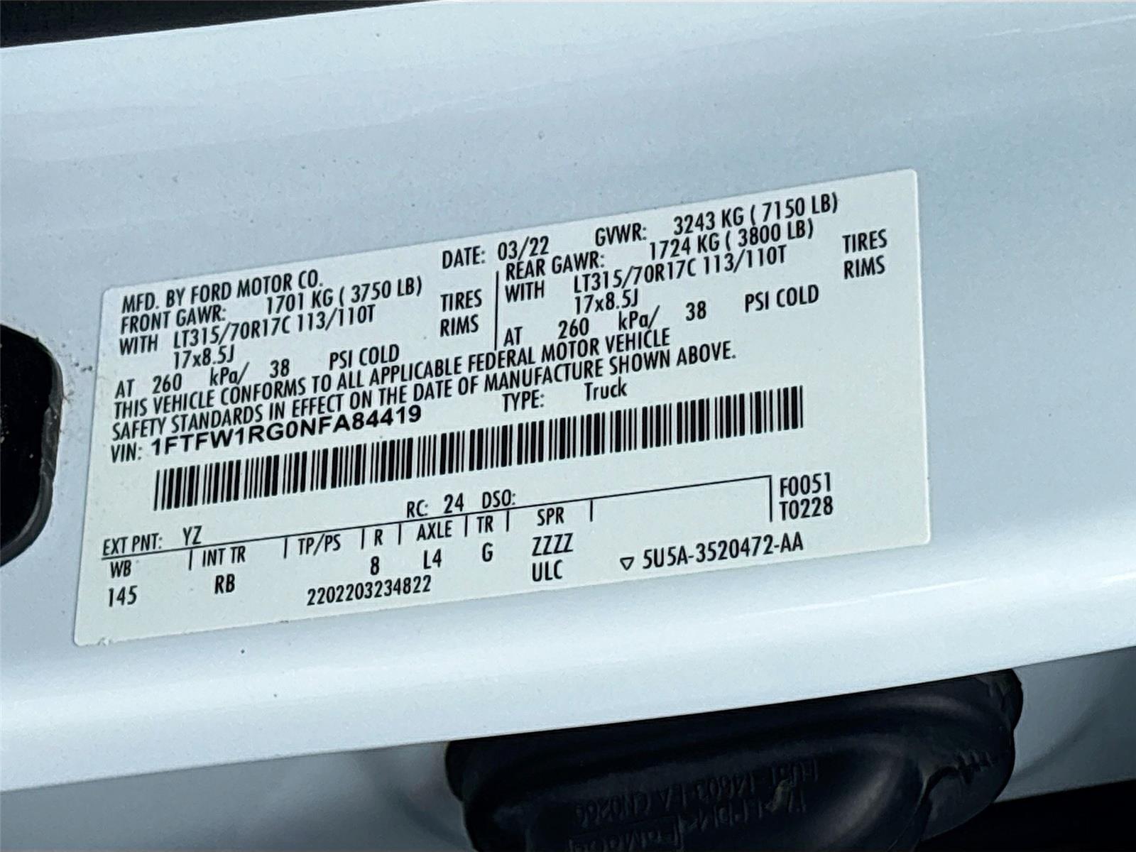 2022 Ford F-150 Raptor