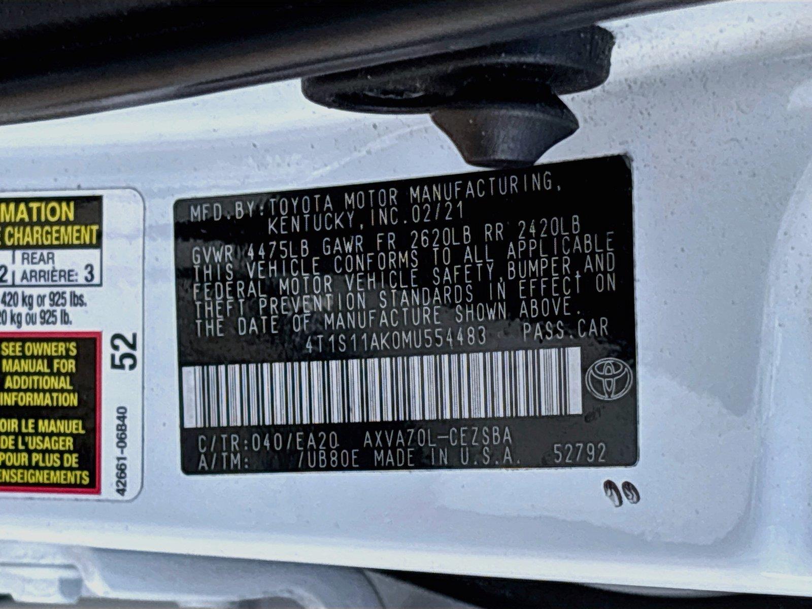 2021 Toyota Camry SE