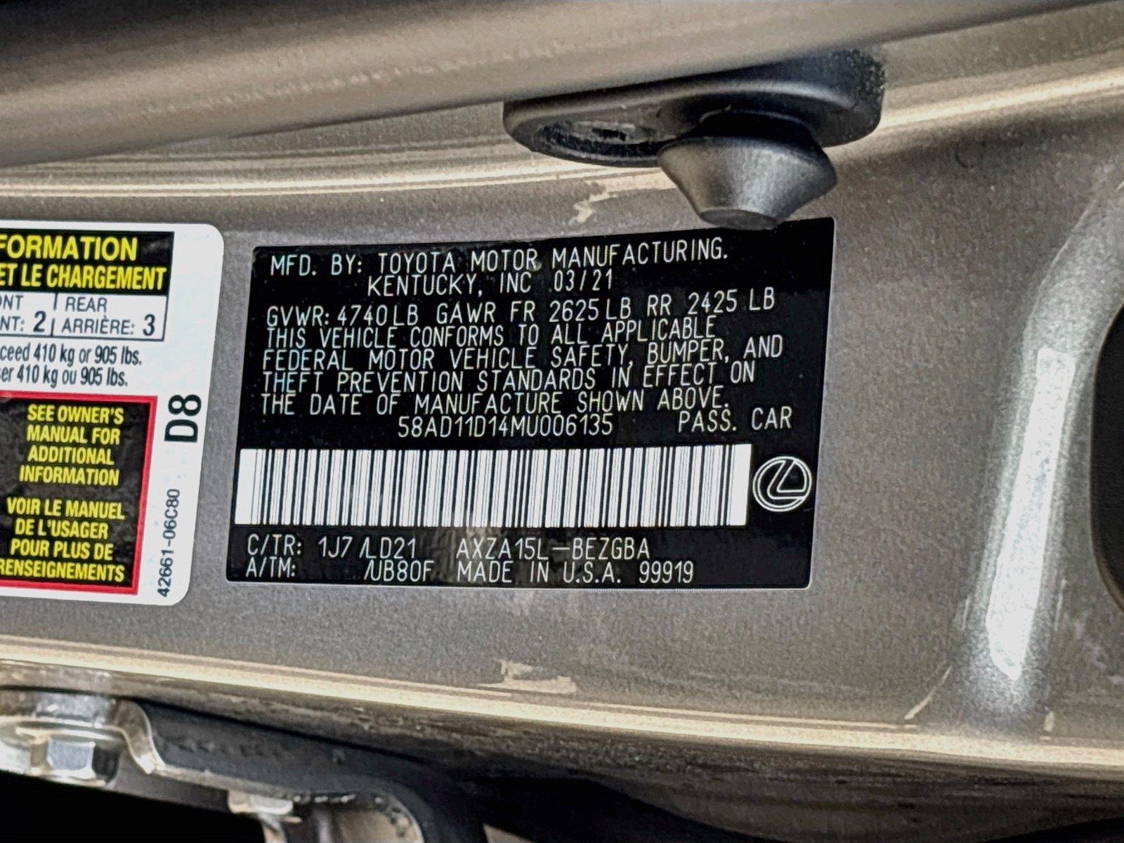 2021 Lexus ES ES 250