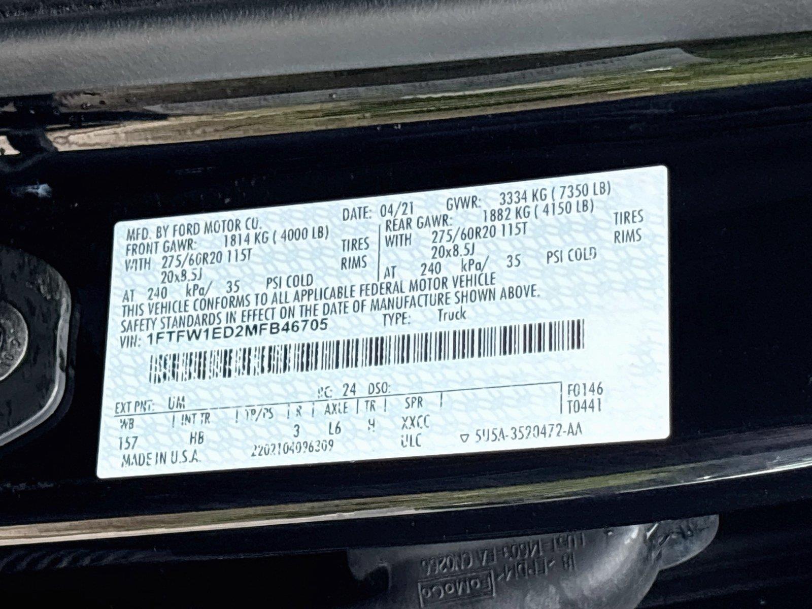 2021 Ford F-150 LARIAT