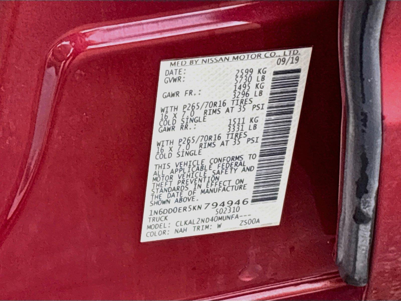 2019 Nissan Frontier SV
