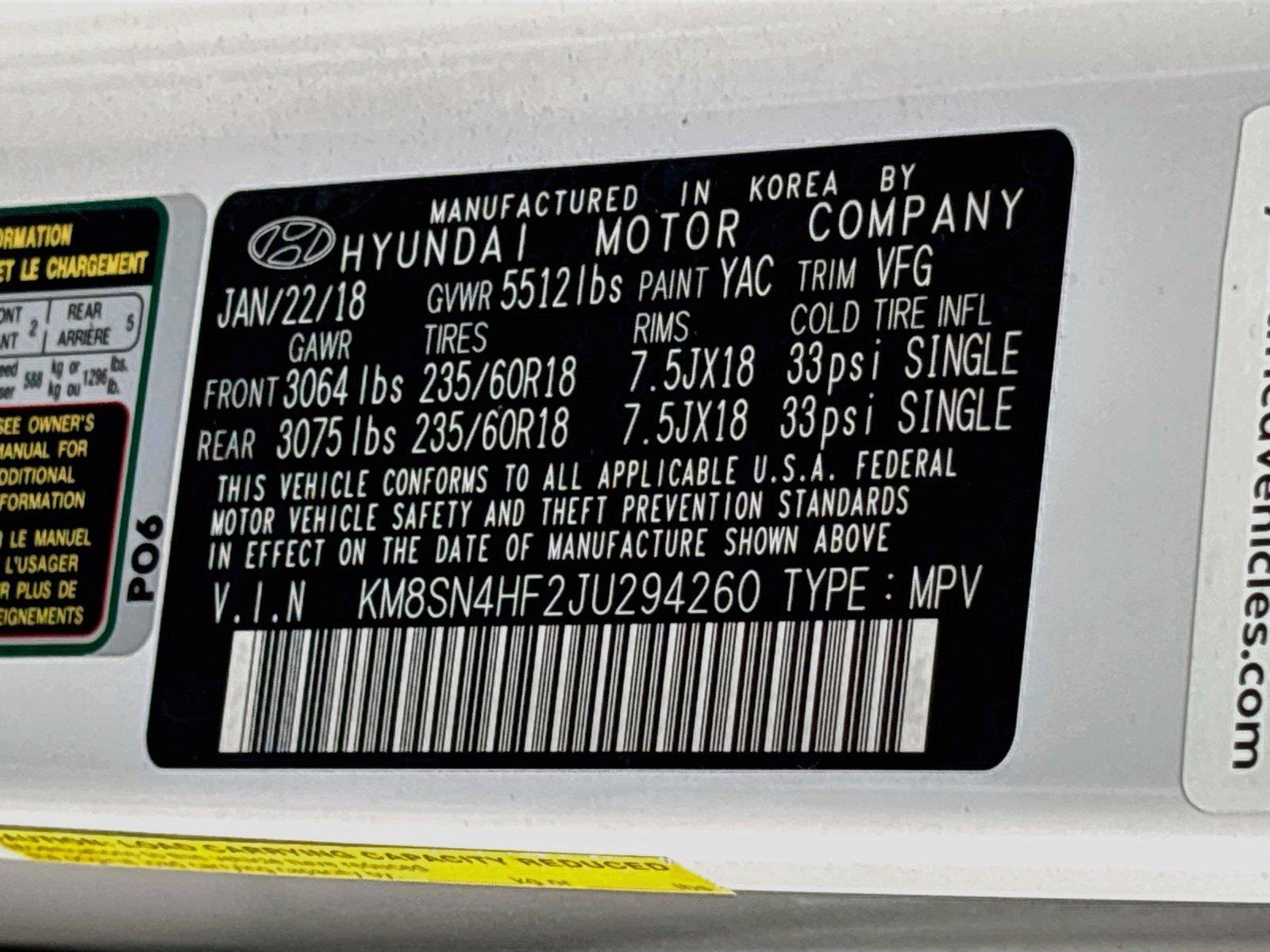 2018 Hyundai Santa Fe SE