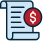 list with white dollar sign on red circle icon