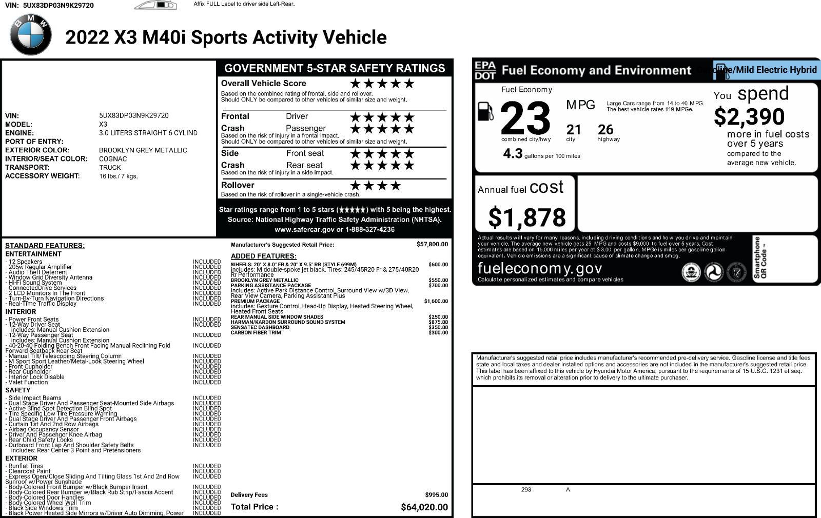 2022 BMW X3 40i's photo