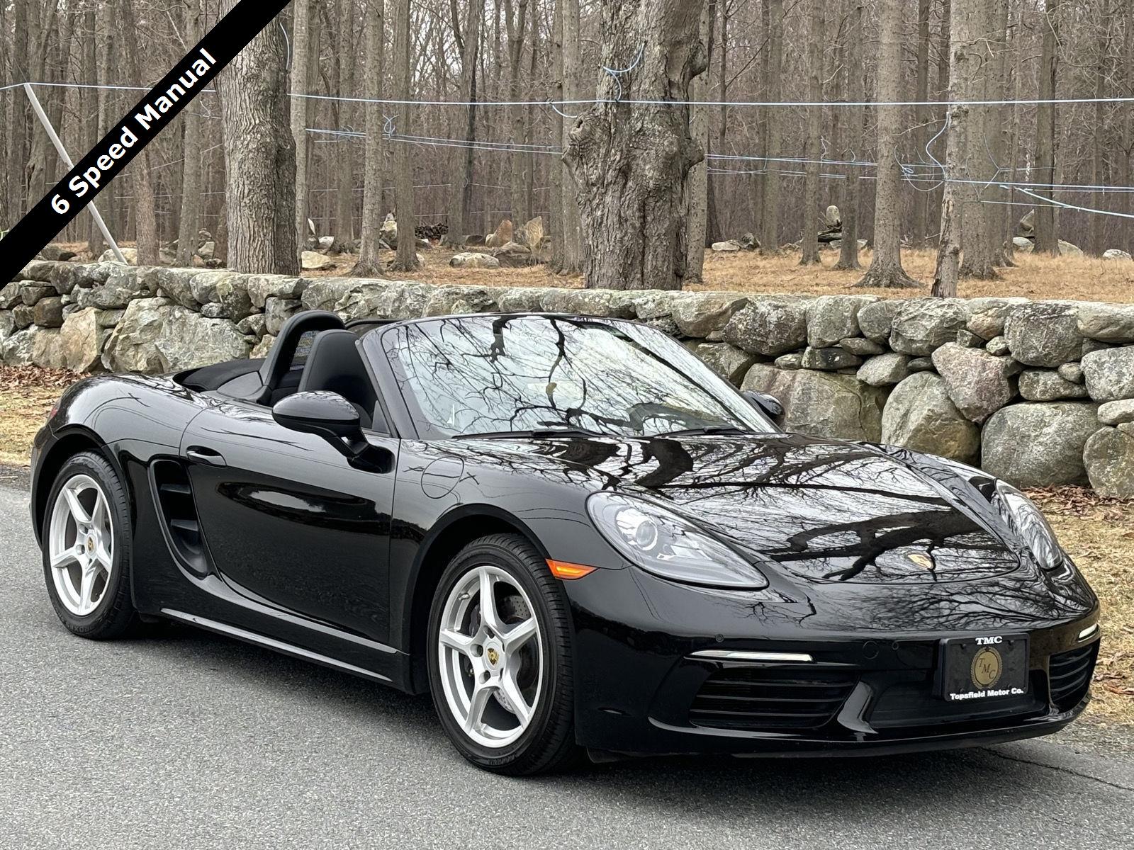 Black 2018 Porsche 718 Boxster RWD Convertible Rear-Wheel Drive 6-Speed Manual