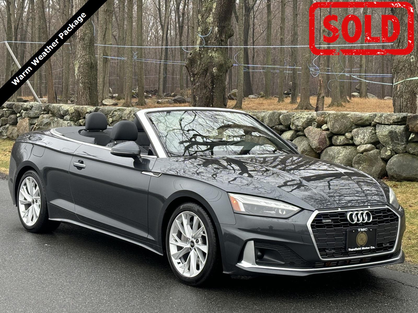 Manhattan Gray Metallic/Black Roof 2022 Audi A5 quattro Premium Plus 45 TFSI Convertible AWD Convertible All-Wheel Drive 7-Speed Dual Clutch