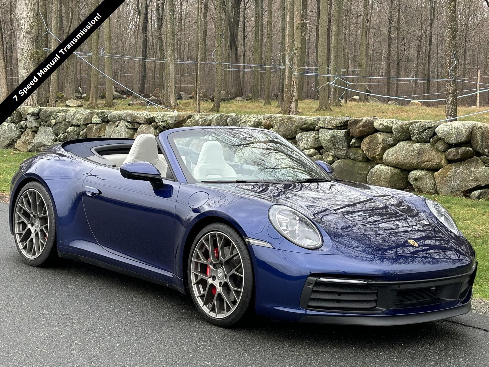 Gentian Blue Metallic 2020 Porsche 911 Carrera S Cabriolet RWD Convertible Rear-Wheel Drive 7-Speed Manual