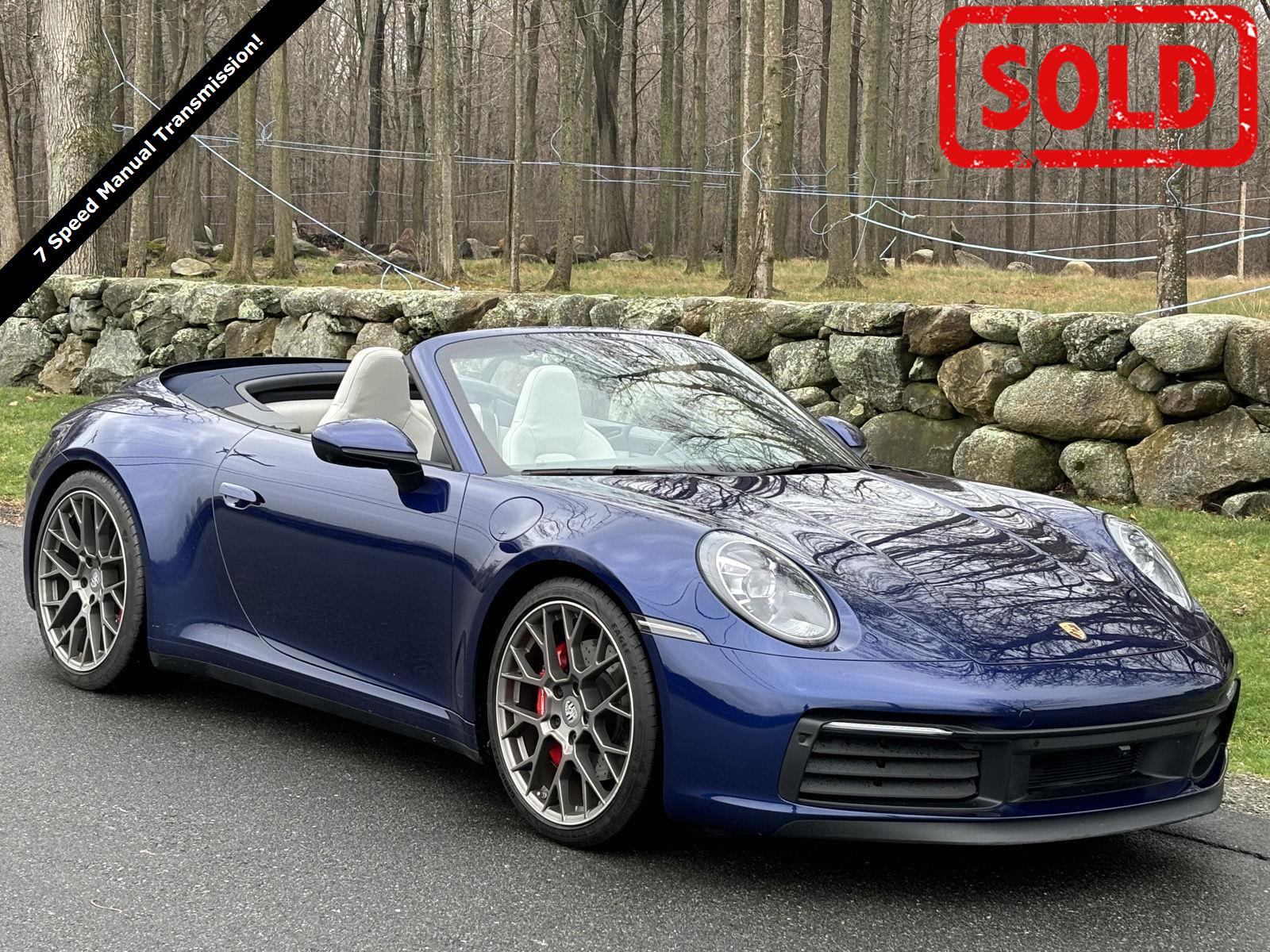 Gentian Blue Metallic 2020 Porsche 911 Carrera S Cabriolet RWD Convertible Rear-Wheel Drive 7-Speed Manual
