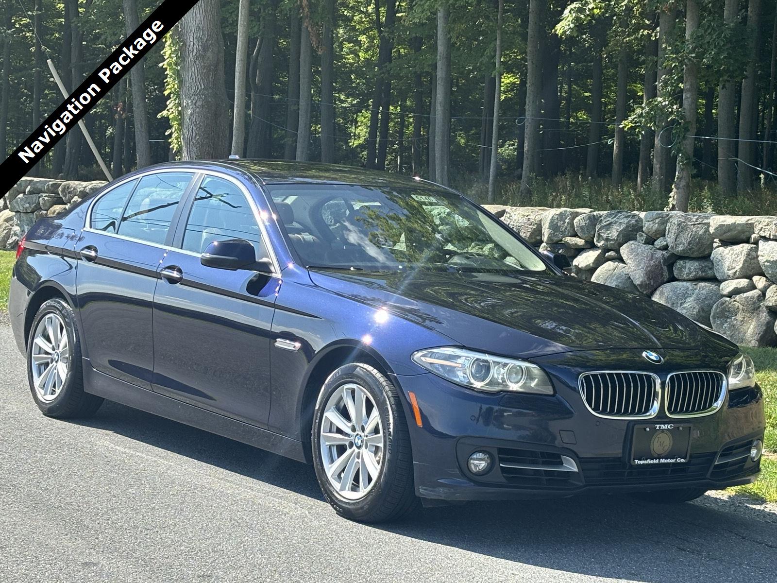 Mediterranean Blue Metallic 2015 BMW 5 Series Sedan All-Wheel Drive 8-Speed Automatic
