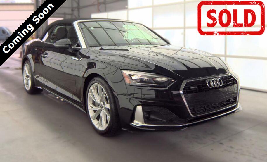 Mythos Black Metallic/Black Roof 2022 Audi A5 Convertible All-Wheel Drive Automatic