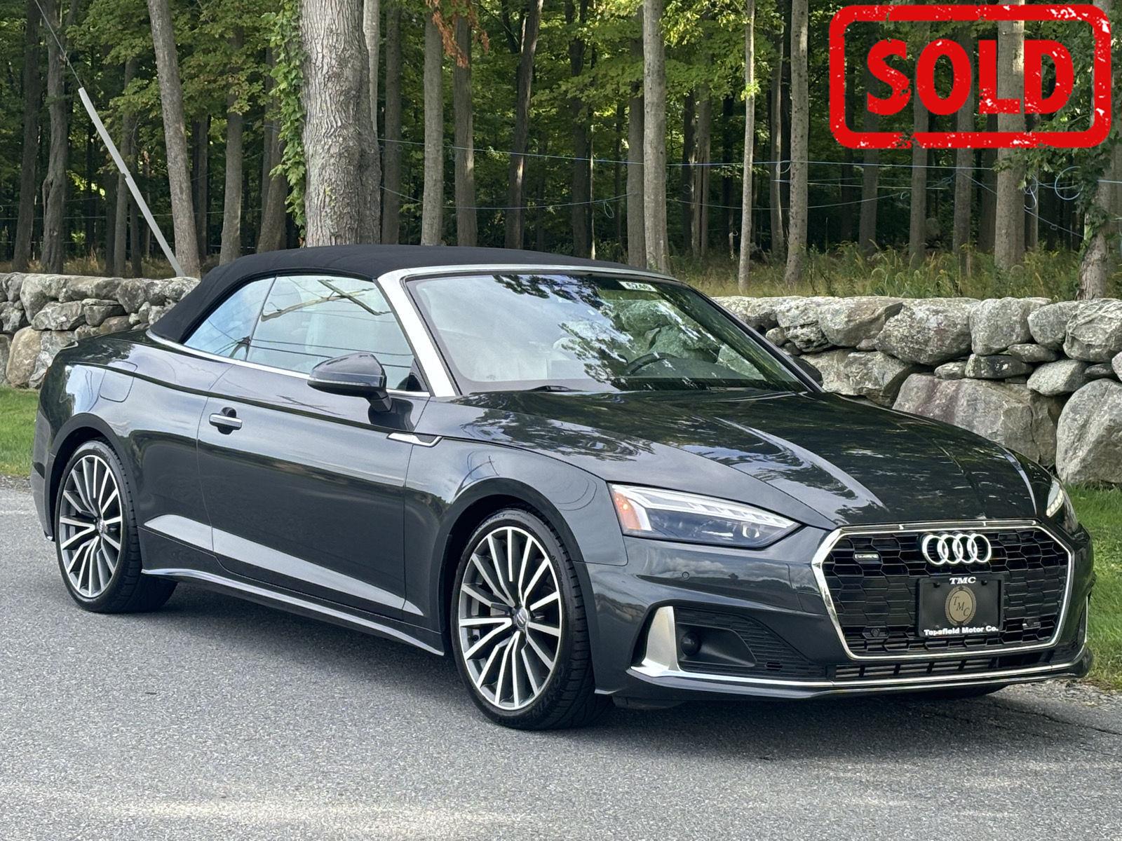 Manhattan Gray Metallic/Black Roof 2020 Audi A5 Convertible All-Wheel Drive Automatic