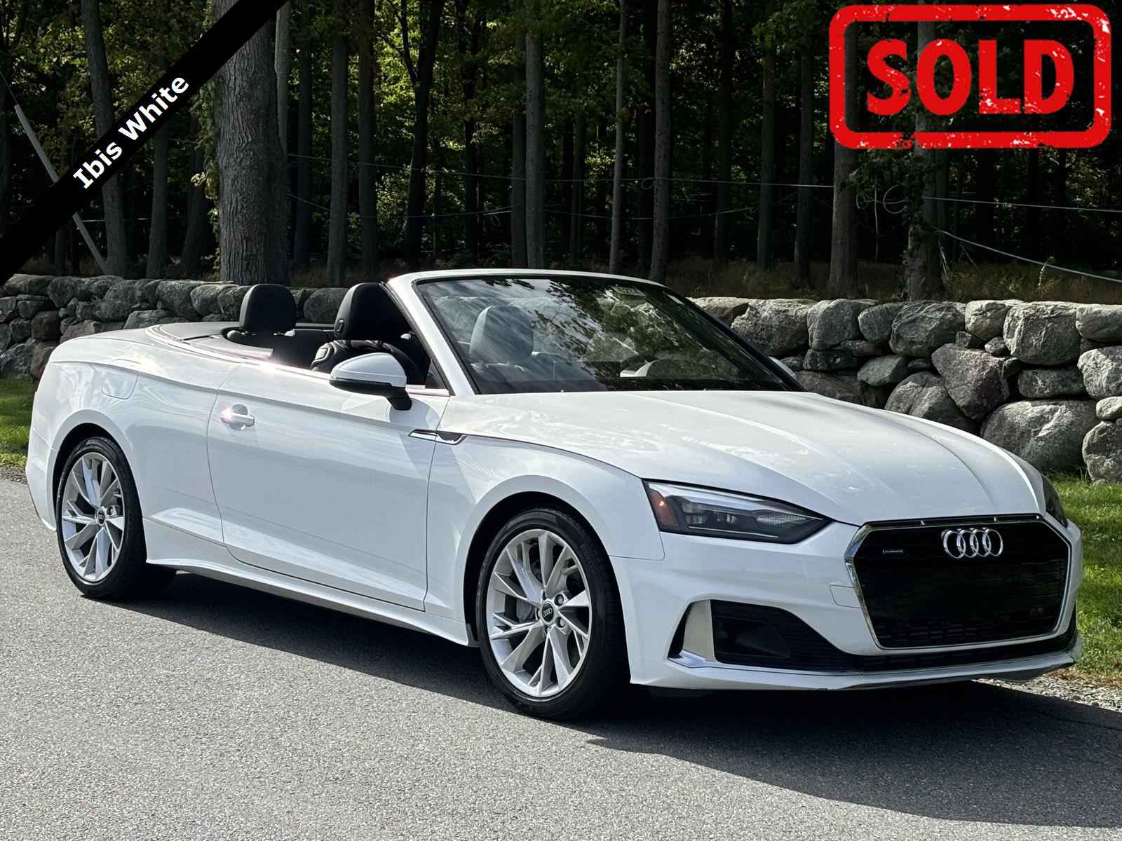 Ibis White/Black Roof 2022 Audi A5 Convertible All-Wheel Drive Automatic