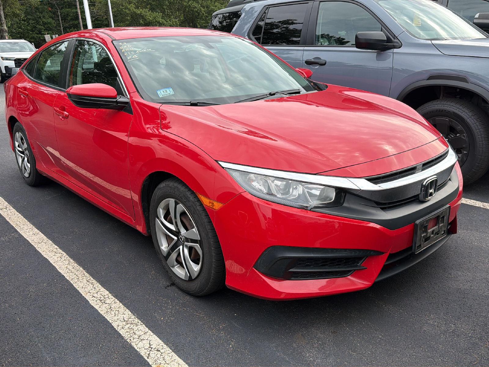 Rallye Red 2018 Honda Civic Sedan Front-Wheel Drive Continuously Variable Transmission